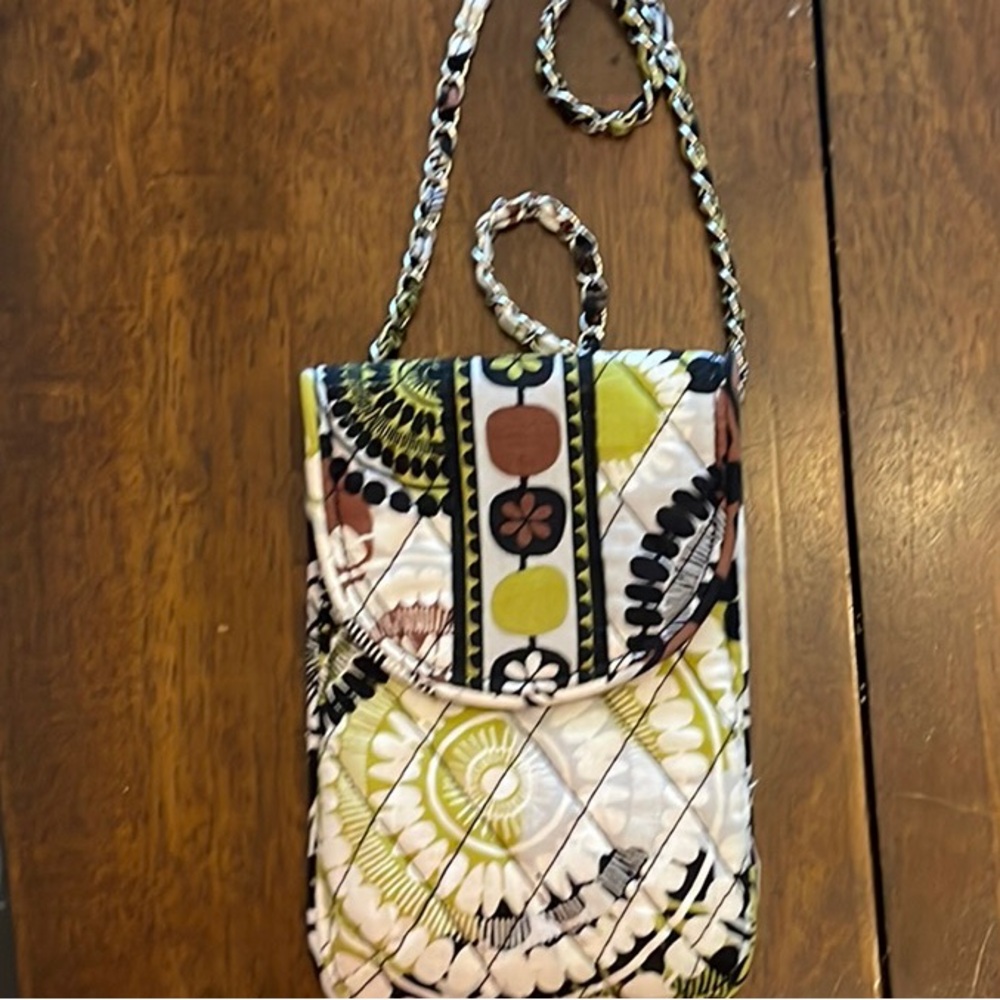 Vera Bradley Green and Black Crossbody Bag with Quilted Design